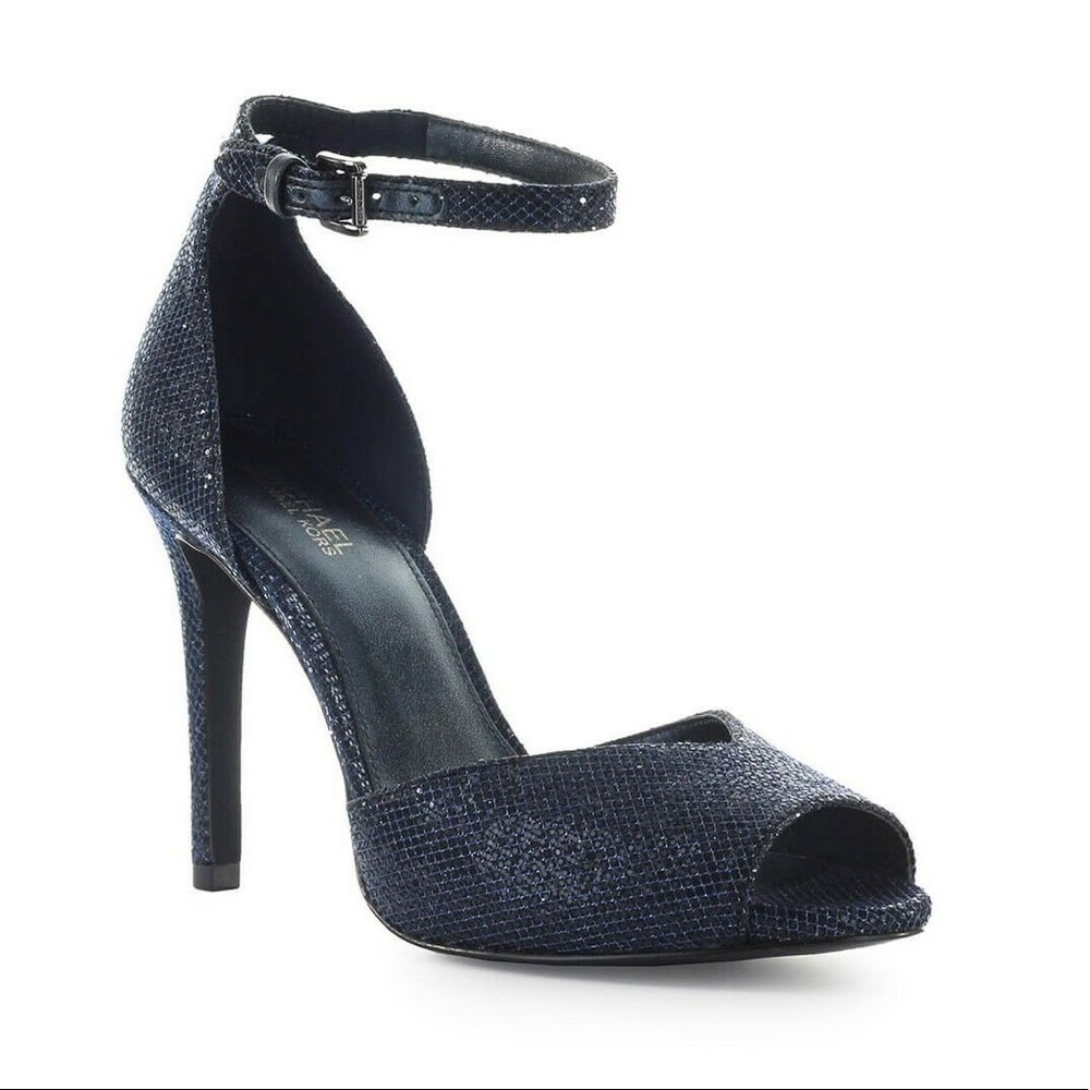 Michael Kors Cobalt Blue Glitter Cambria Heels